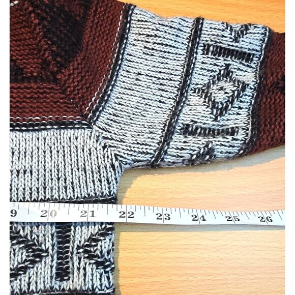 BB Dakota Open Cardigan OS Aztec Southwestern Fringe Stretch Casual Boho Black - Picture 4 of 11